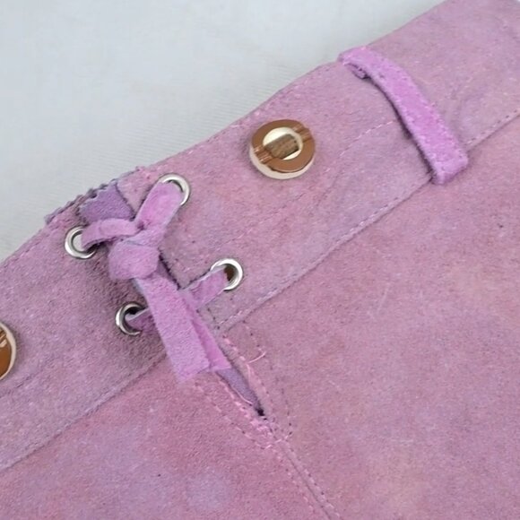 Oktoberfest Women Lederhosen Rose Pink Bavarian Leather Suede Lederhosen  NEW - Picture 8 of 10